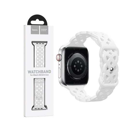 Bracelete Hueca de Silicona para iWatch WA09 (38/40/41mm) Blanco